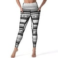 Abstract Striped Polka Dot Yoga Pants Lady Black And White Leggings