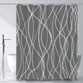 thumbnail image 1 of Abstract Striped Shower Curtain, Modern Minimalist Waterproof Fabric Shower Curtain Set with Hooks 72" x 72" - Dark Grey, 1 of 6