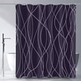 thumbnail image 1 of Abstract Striped Shower Curtain, Modern Minimalist Waterproof Fabric Shower Curtain Set with Hooks 72" x 72" - Purple, 1 of 6