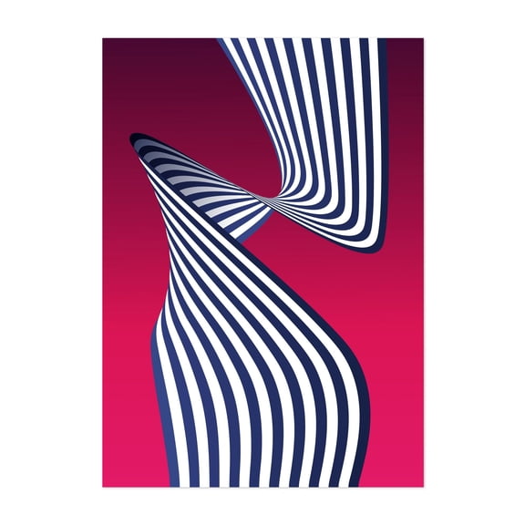 Abstract Striped Warp - Photography Abstract Geometric Modern Art Psychedelic Surrealism Pop Art Minimalist Unframed Wall Art Print 24 x 32 inches