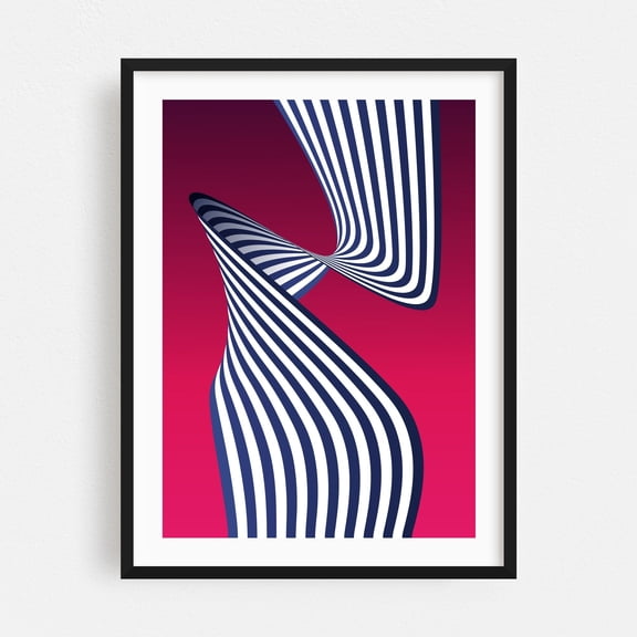 Abstract Striped Warp - Photography Black Framed Wall Art Print 30 x 40 inches