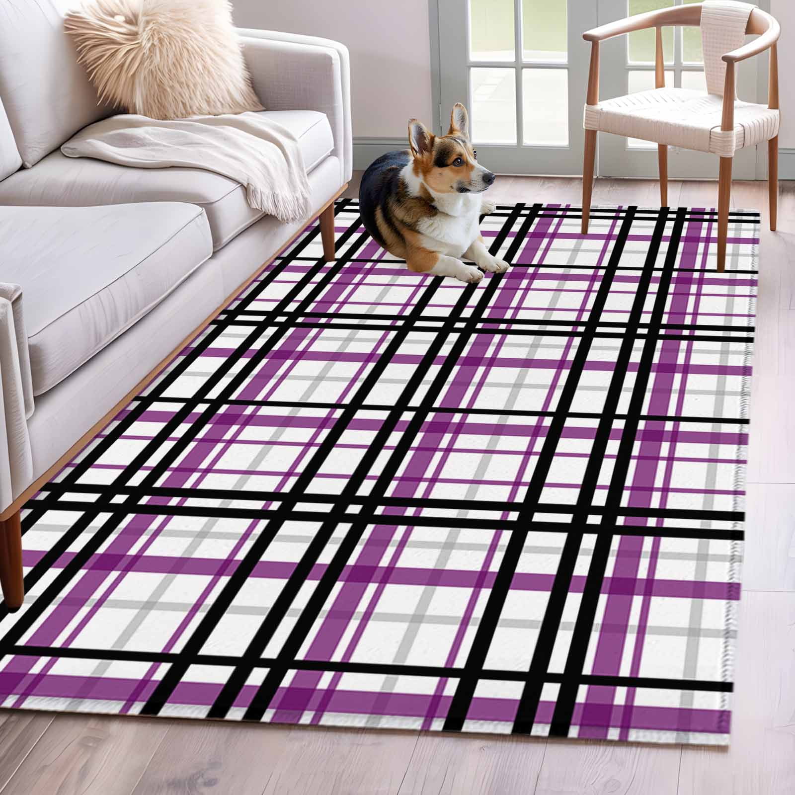 Abstract Stripes 4'x6' Rug for Dining Table for 4 People Under Table ...