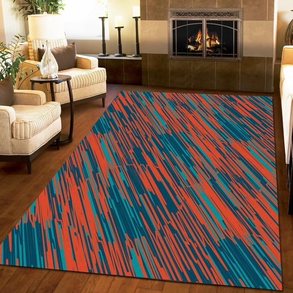 Abstract Stripes Area Rugs Creative Mosaic Washable Carpet Easy Clean Indoor Non Slip Rug Boys Girls Bed Living Room Carpets Decor 2x3 Small Non-slip Soft Bedroom Home Decor Modern