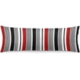 thumbnail image 1 of Abstract Stripes Body Pillow Cover Red and Black White Grey Striped Long Pillow Case with Zipper Decorative Soft Bedding Pillowcase Modern Stripe Pillow Covers for Couch,Bedroom,Home Gifts 20"x54", 1 of 6