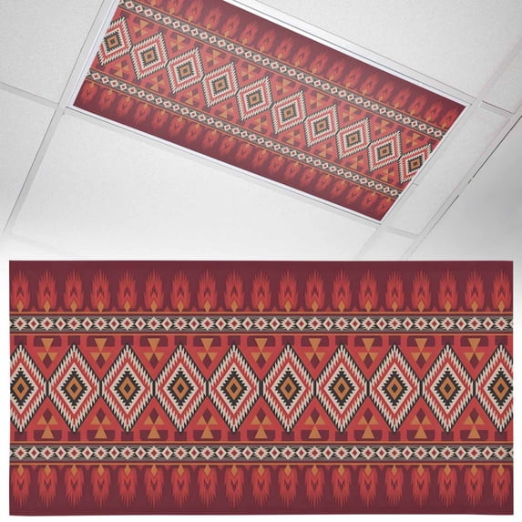 Abstract Stripes Fluorescent Light Covers Red Yellow Aztec Native ...