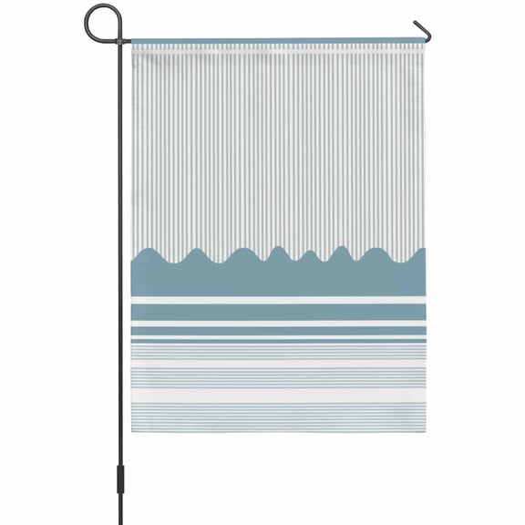 Abstract Stripes Garden Flag 12 x 18 Inches, Abstract Blue Waves Stripe Modern Minimalist Style Weather Proof Outdoor Patio Flags Double Sided Small Garden Decoration for Yard Outside Home
