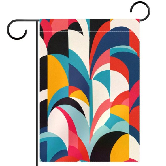 Abstract Stripes Geometric Art Pattern Garden Flag Double Sided House Flag for Outdoor Home, Personalized All Year Round Yard Decor 12 x 18 Inch