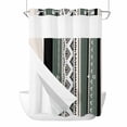 thumbnail image 1 of Abstract Stripes No Hook Shower Curtain with Snap in Liner Green Beige Aztec Native Tribal Stripes Geometric Waterproof Bathroom Shower Curtain with See Through Top Window for Bathtub 60" x 72", 1 of 9