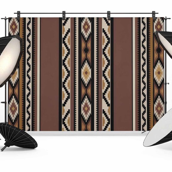 Abstract Stripes Photography Backdrop 7x5FT, Brown Aztec Native Tribal Stripes Geometric Photo Backdrops, Background for Photography Studio Photo Studio Background, Back Drop for Photoshoot