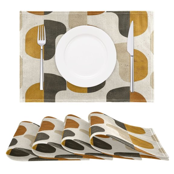 Abstract Stripes Reversible Placemat Non Slip Coffee Mat 18x12 Inch for Dining, Kitchen, Coffee