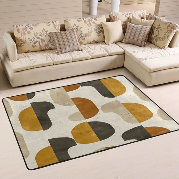 Abstract Stripes Soft Polyester Area Rug 36''x24'', Non Slip, Memory Foam, Water Absorbent
