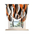 thumbnail image 1 of Abstract Stripes Tie Up Curtains for Windows 45 Inch Length Balloon Curtains Kitchen Adjustable Balloon Window Shade Retro Modern Orange Black Gray Lines Tie Up Valance Bathroom Curtain 52"x45", 1 of 6