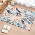 thumbnail image 1 of Abstract Stripes Washable Small Entryway Area Rugs 2'x3', Brown Blue Gradient Wavy Lines Leaf Texture Low Pile Throw Rug Non-Slip Sturdy Edge Binding Carpet for Front Door Floor Room Entry, 1 of 9