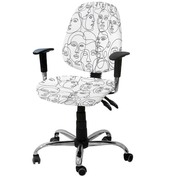 Abstract Style 2 Pieces Computer Office Chair Covers Set,Stretchable ...