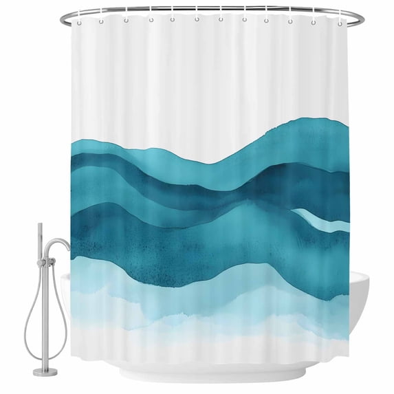 Abstract Style Fabric Shower Curtain Modern Art Washable Shower Curtains for Bathroom, Waterproof Bath Curtain with Hooks Home Decor 72x72in