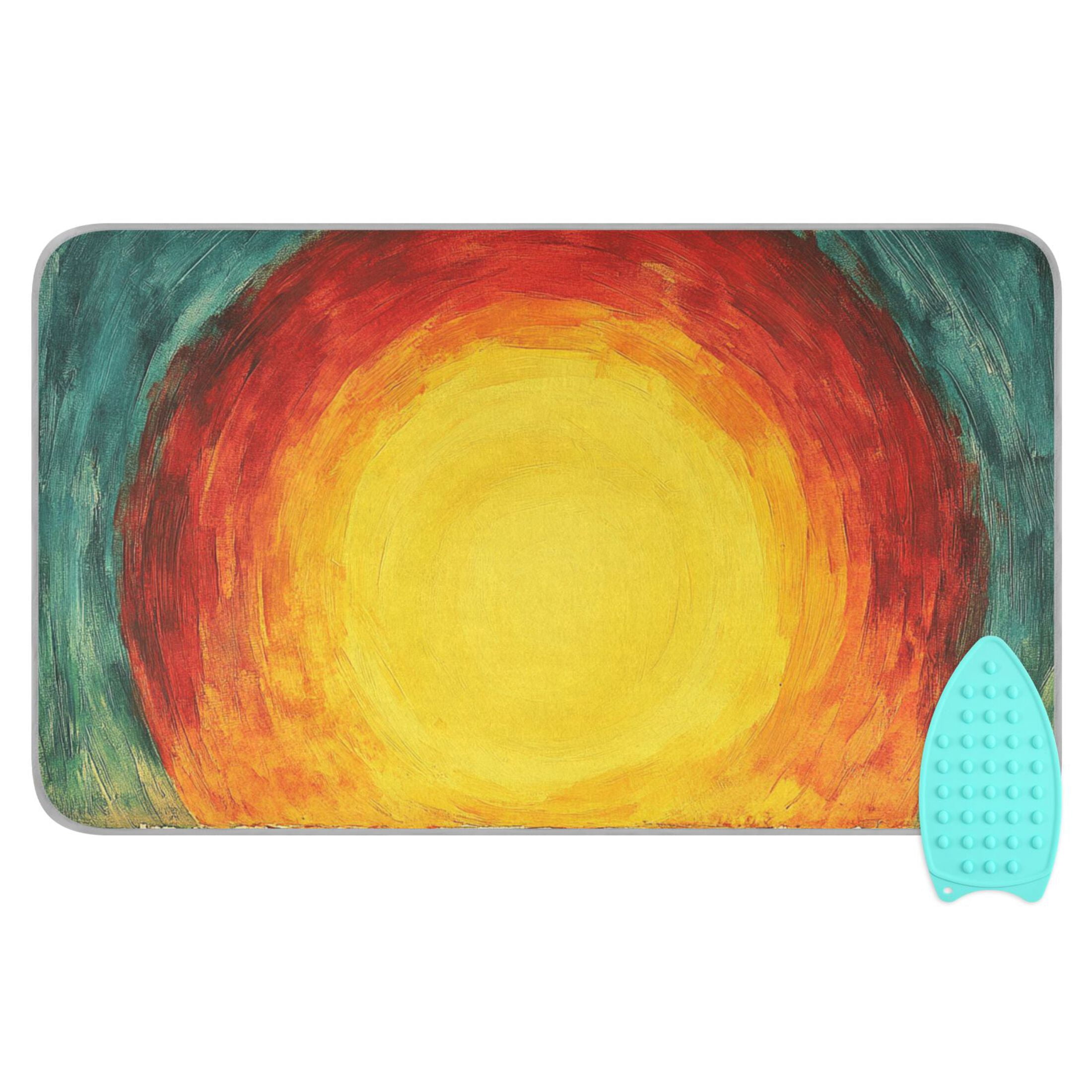 Abstract Style Huge Sunset Ironing Mat Blanket for Table Top Travel Portable Ironing Board Pad 47.2x27.6 Inch