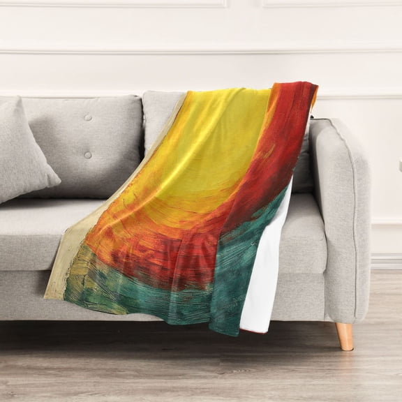 Abstract Style Huge Sunset Throw Blanket 60" x 90" Soft and Warm Blankets for Couch Sofa and Bed