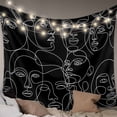 thumbnail image 1 of Abstract Style Large Tapestry for Bedroom Wall Hanging Tapestry, Black Face Line Modern Character Art Ceiling Backdrop Tapestries Poster Blanket Wall Decor for Teens Room Living Room Dorm 100" x 59", 1 of 8