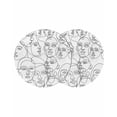 thumbnail image 1 of Abstract Style Round Placemats Set of 2 for Dinning Tables,Heat-proof Braided Table Mats 13 Inch,Face Line Modern Character Art White Washable Place Mat for Kitchen Restaurant Party Table Decor, 1 of 9
