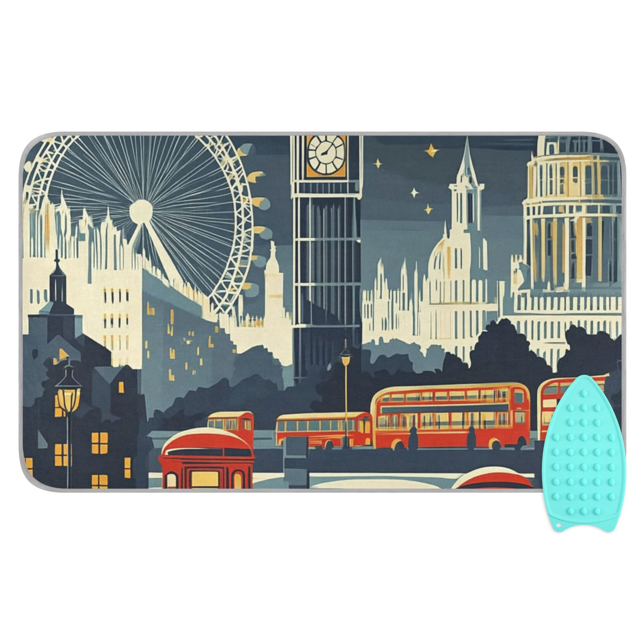 Abstract Style Scenery Ironing Mat Blanket for Table Top Travel Portable Ironing Board Pad 47.2x27.6 Inch