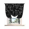 thumbnail image 1 of Abstract Style Tie Up Curtains for Windows 45 Inch Length Balloon Curtains Kitchen Adjustable Balloon Window Shade Black Face Line Modern Character Art Tie Up Valance Bathroom Curtain Window 34"x45", 1 of 6