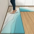 thumbnail image 1 of Abstract Summer Beach Anti-Fatigue Kitchen Rug Set of 2 Blue Brown Vintage Cushioned Kitchen Floor Standing Mat Waterproof Non-Slip Kitchen Mat and Rugs PVC Ergonomic Comfort Foam Rug, 1 of 6