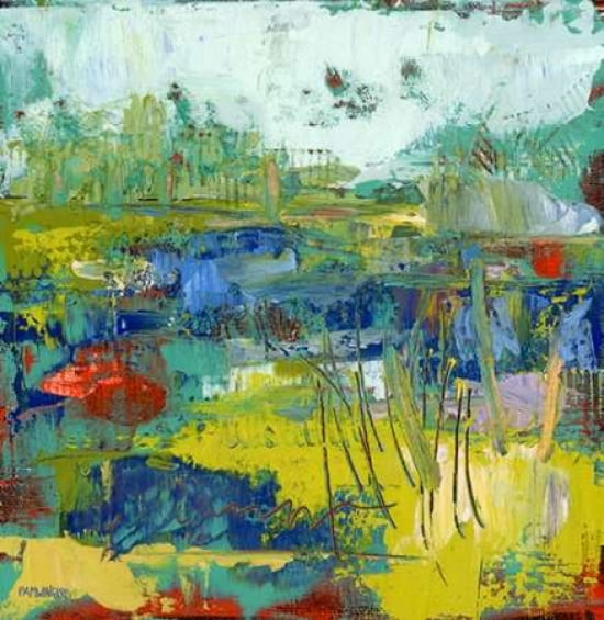 Abstract Summer Marsh Canvas Art - Pamela J Wingard (24 x 24)
