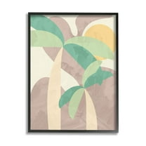 Abstract Summer Palms Shapes Botanical & Floral Graphic Art Black Framed Art Print Wall Art