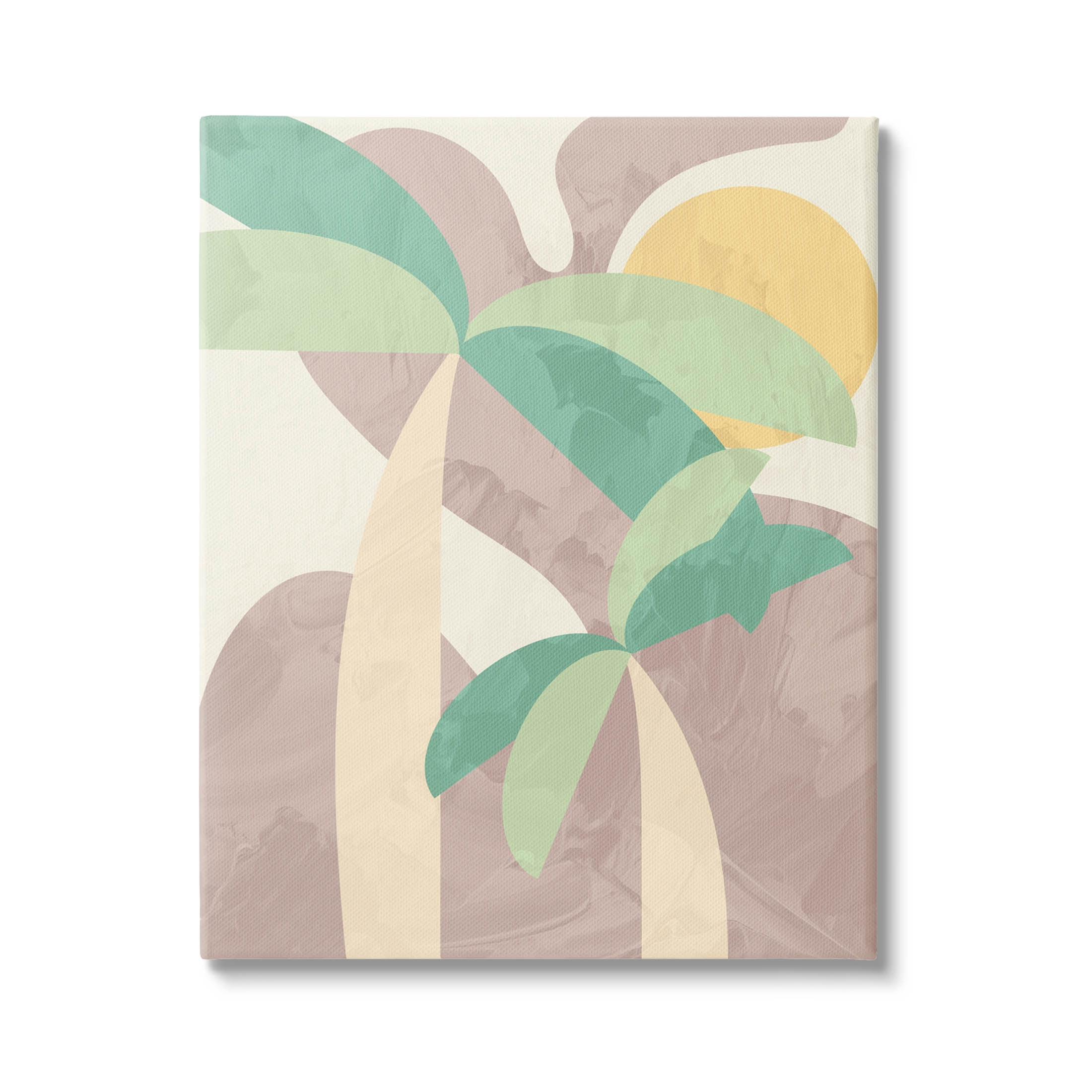 Abstract Summer Palms Shapes Botanical & Floral Graphic Art Gallery Wrapped Canvas Print Wall Art