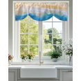 thumbnail image 1 of Abstract Summer Tie Up Valances Curtain, Adjustable Kitchen Blue Ocean Beach and Wave Valances for Windows Decor, Rod Pocket Short Curtains Set for Bedroom/Bathroom, 42"x12", 1 of 9