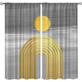 thumbnail image 1 of Abstract Sun Arch Line Soundproof Bedroom Curtains, Mid Century Boho Geometric Blackout Window Drapes, Thermal Insulated Filter Light Extra Long Window Shades Cold and Warm Insulation-W42xL63in, 1 of 6