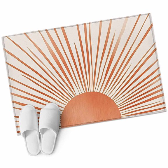 Abstract Sun Area Rug 2x3ft Sunshine Non-Slip Washable Square Rugs Soft Felt Indoor Floor Mat for Bedroom Kitchen Living Room Bathroom