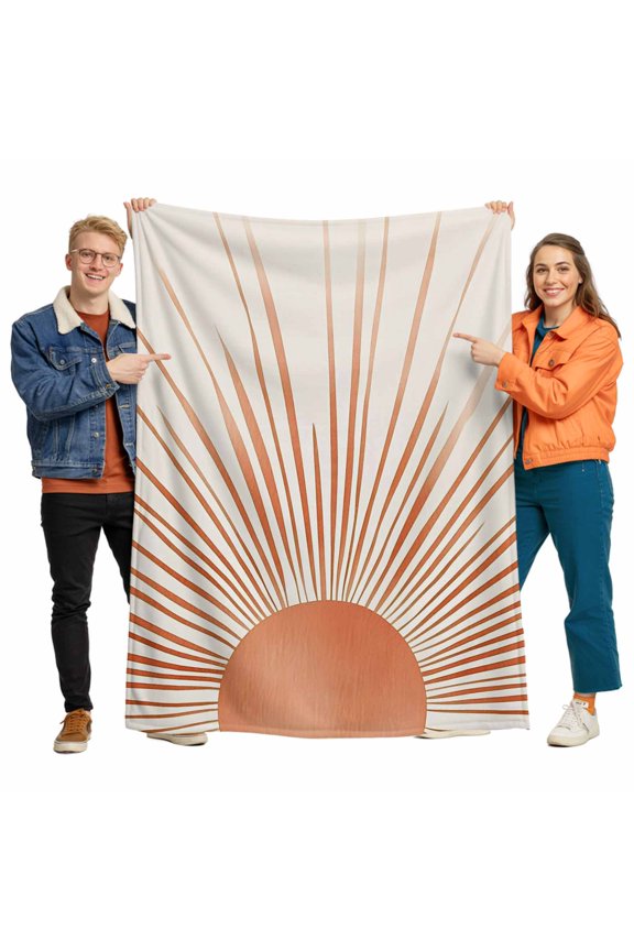Abstract Sun Flannel Blanket for Bed,Travel and Camping, Sunshine Super Soft Cozy Blanket for All Seasons 60"x80"