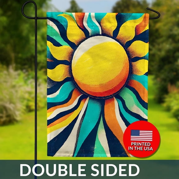 Abstract Sun Garden Flag Vibrant DoubleSided Summer Outdoor Decor