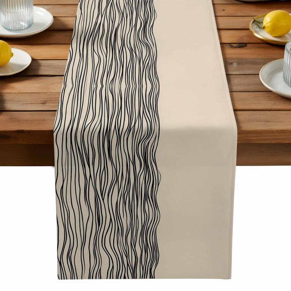Abstract Sun Ocean Table Runner, Modern Art Kitchen Table Runners Dress Scarves for Table Decorations Party/Restaurant/Indoor Outdoor Use, 13x36in