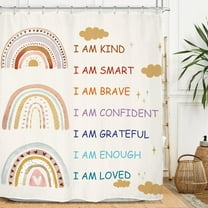 Abstract Sun Shower Curtain Set 72Wx72H Inches Modern Minimalist Mid Century Aesthetic Mustard Yellow Sunburst Sunrise Simple Polyester Waterproof Cloth Bathroom Curtain with 12 Hooks