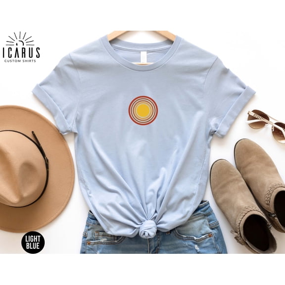 Abstract Sun T-shirt, Minimalist Modern Graphic Tee, Aesthetic Sunshine Shirt, Gift for Her, Boho Summer Women Tee, Best Friend Sister Gift