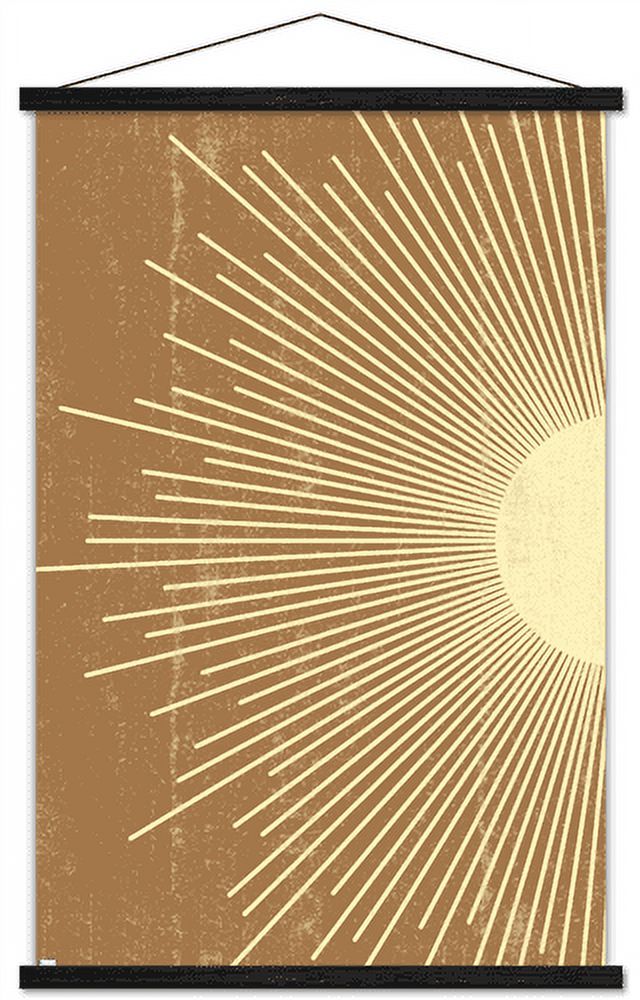Abstract Sun Wall Poster with Magnetic Frame, 22.375" x 34"