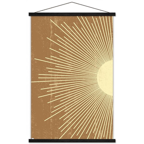 Abstract Sun Wall Poster with Magnetic Frame, 22.375" x 34"
