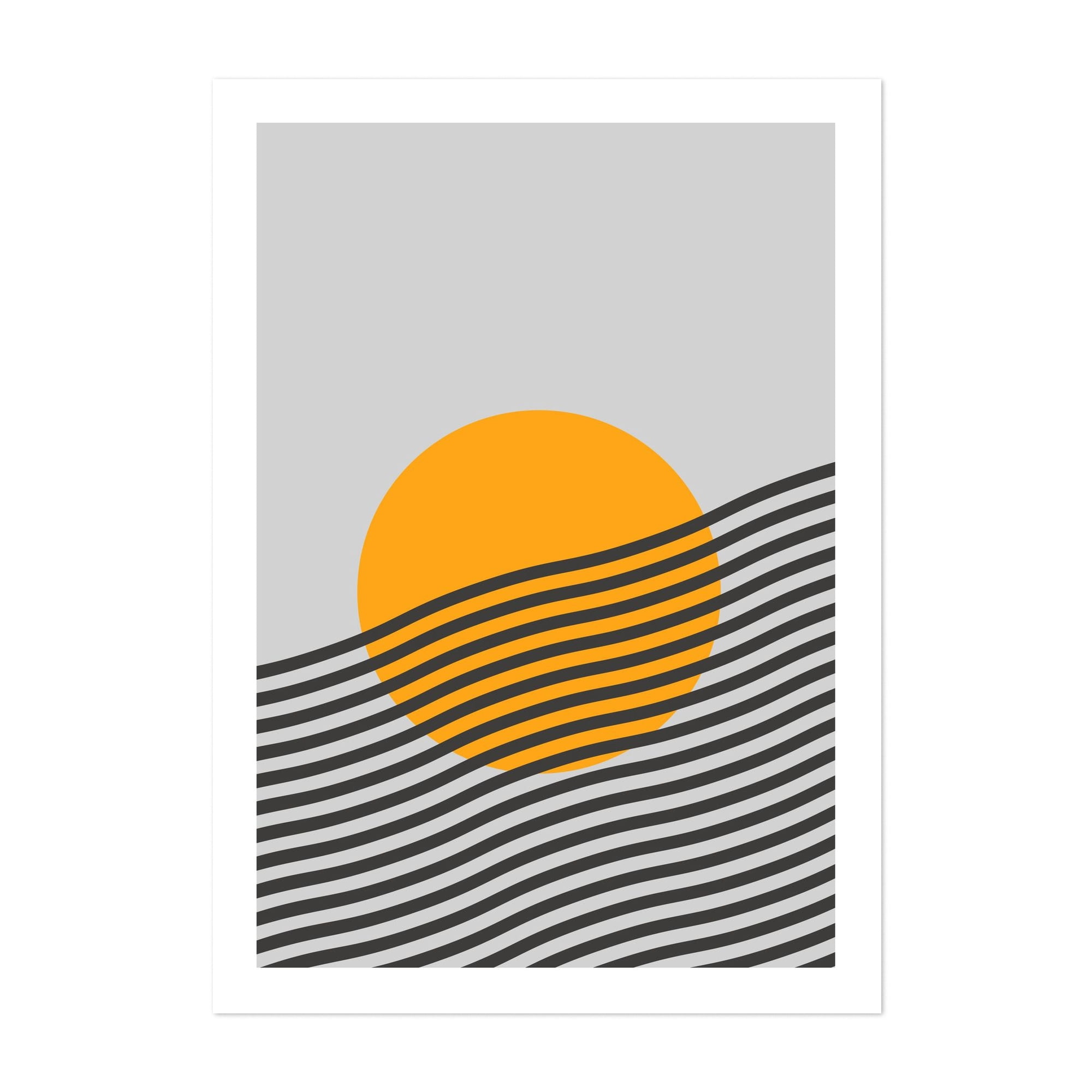Abstract Sun and Waves - Photography Abstract Geometric Minimalist