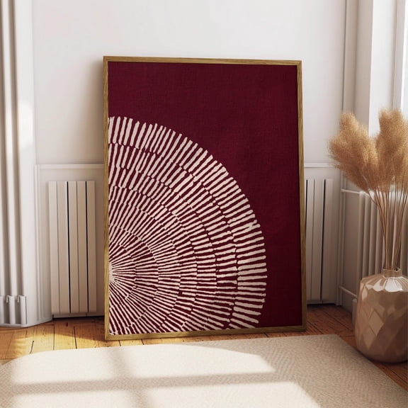 Abstract Sunburst Wall Art, sunburst modern, Geometric Poster Terracotta, Modern Boho Burgundy Print, burgundy terracotta, Radial Art Minimalist, Rustic Decor Contemporary, Unfreamed Poster 8x10