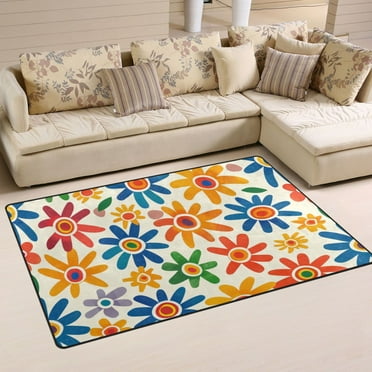 Abstract Sunflowers Area Floor Mats Non-Slip Rugs Soft Doormat 31 x 20 inch Carpet for Living Dining Room Bedroom Decorative
