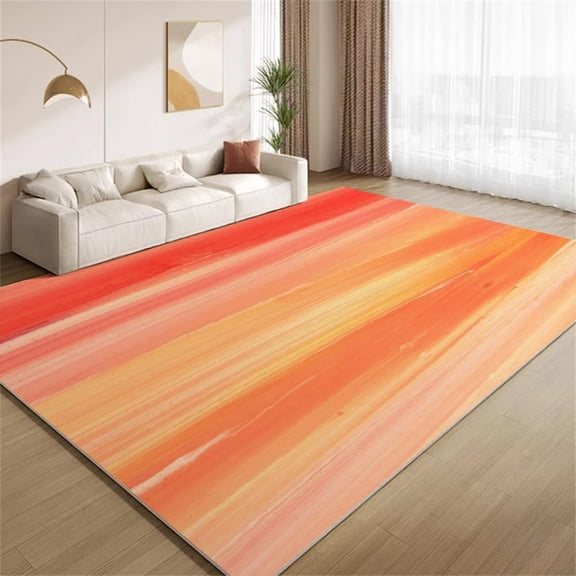Abstract Sunset Art Area Rugs Gradient Orange Red Rugs Non Slip Low Pile Indoor Washable Carpet for Living Room Farmhouse Bedroom Apartment Home Decor Floor Mats 2x3ft(Small)