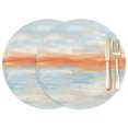 Abstract Sunset Faux Leather Round Placemats Set of 2 Orange Blue ...