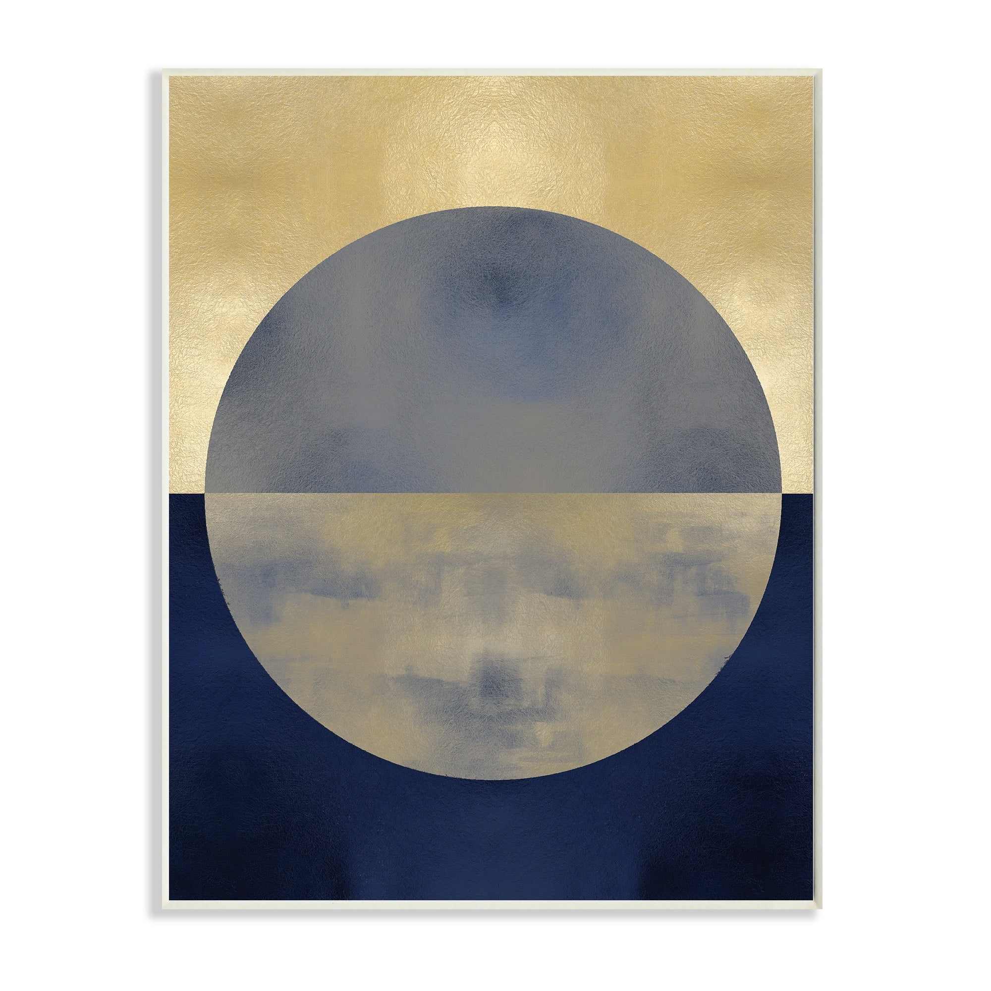 Stupell Industries Abstract Sunset Interpretation Blue Gold Distressed,10 x 15,Designed by Justin Thompson