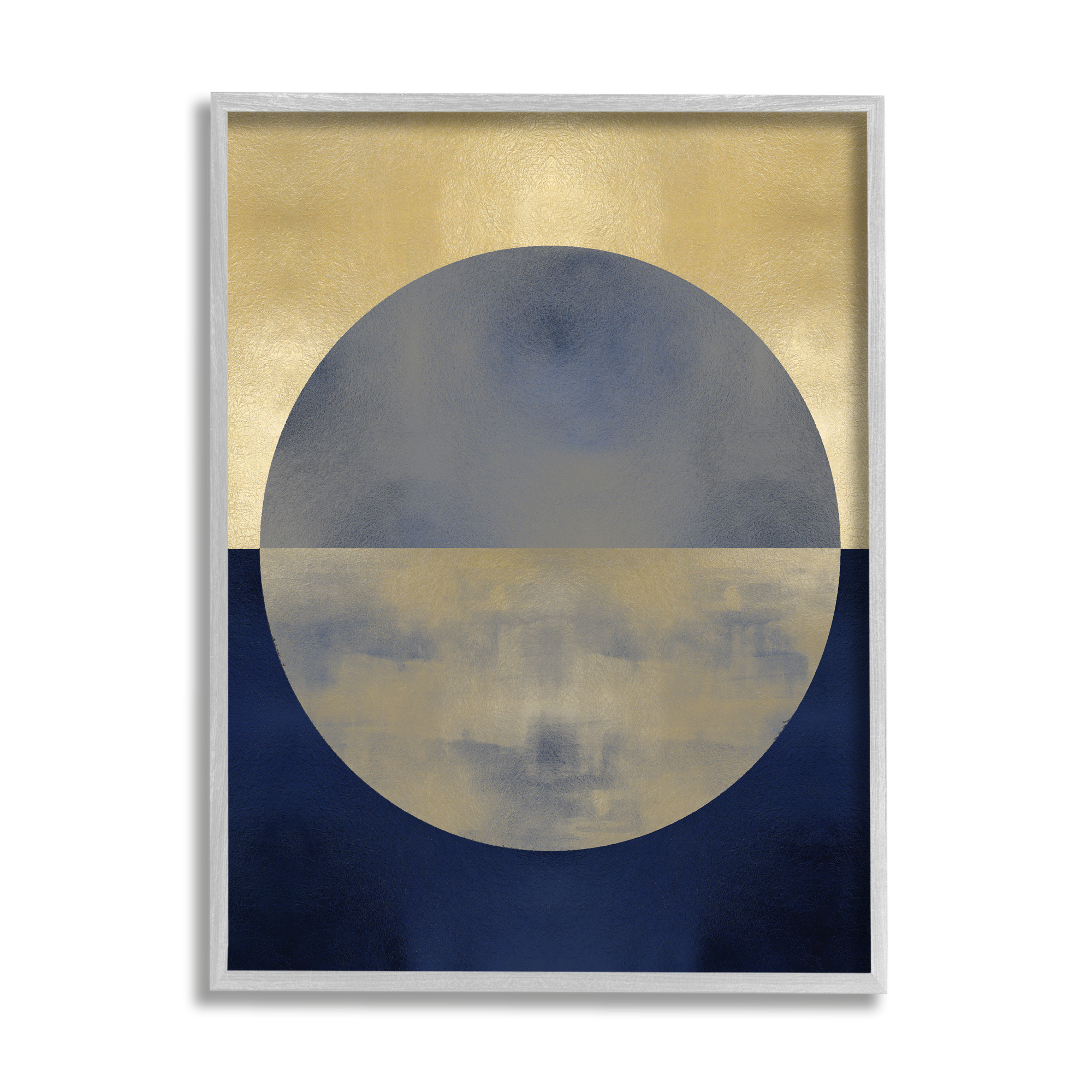 Stupell Industries Abstract Sunset Interpretation Blue Gold Distressed,11 x 14,Designed by Justin Thompson