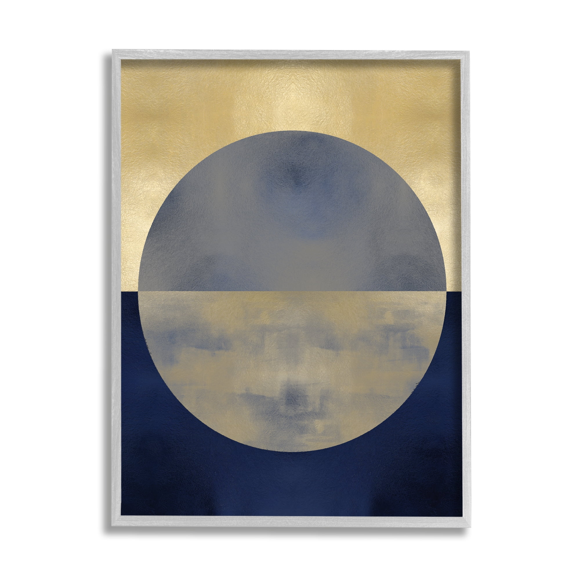 Stupell Industries Abstract Sunset Interpretation Blue Gold Distressed,16 x 20,Designed by Justin Thompson