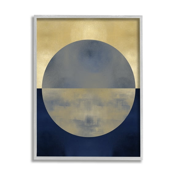 Stupell Industries Abstract Sunset Interpretation Blue Gold Distressed,16 x 20,Designed by Justin Thompson