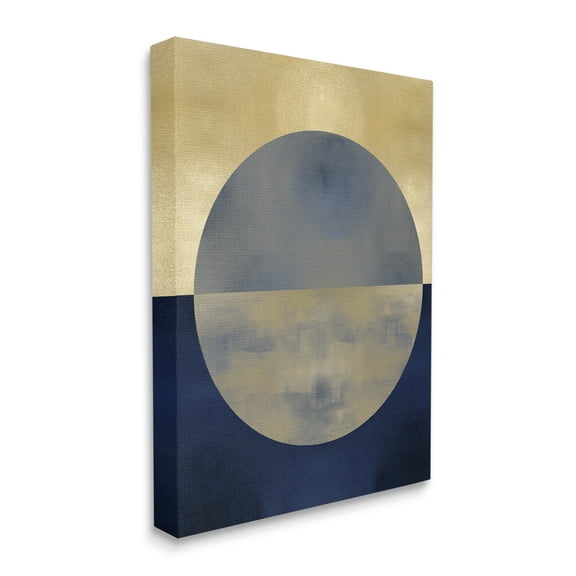 Stupell Industries Abstract Sunset Interpretation Blue Gold Distressed,36 x 48,Designed by Justin Thompson