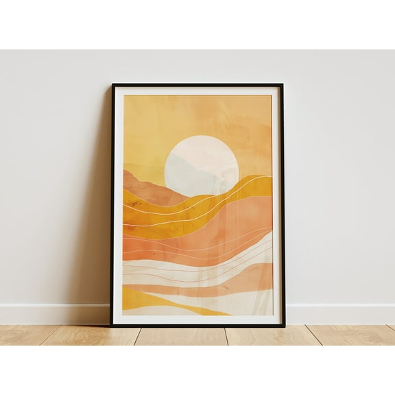 Abstract Sunset Minimalist Poster Modern Art Print Boho Wall Decor Living Room Art - Poster Unframed